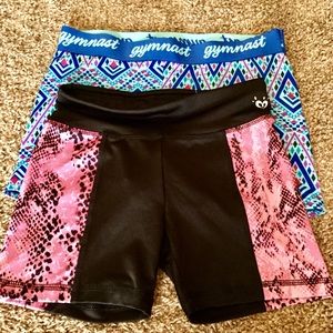 2 gymnast practice shorts